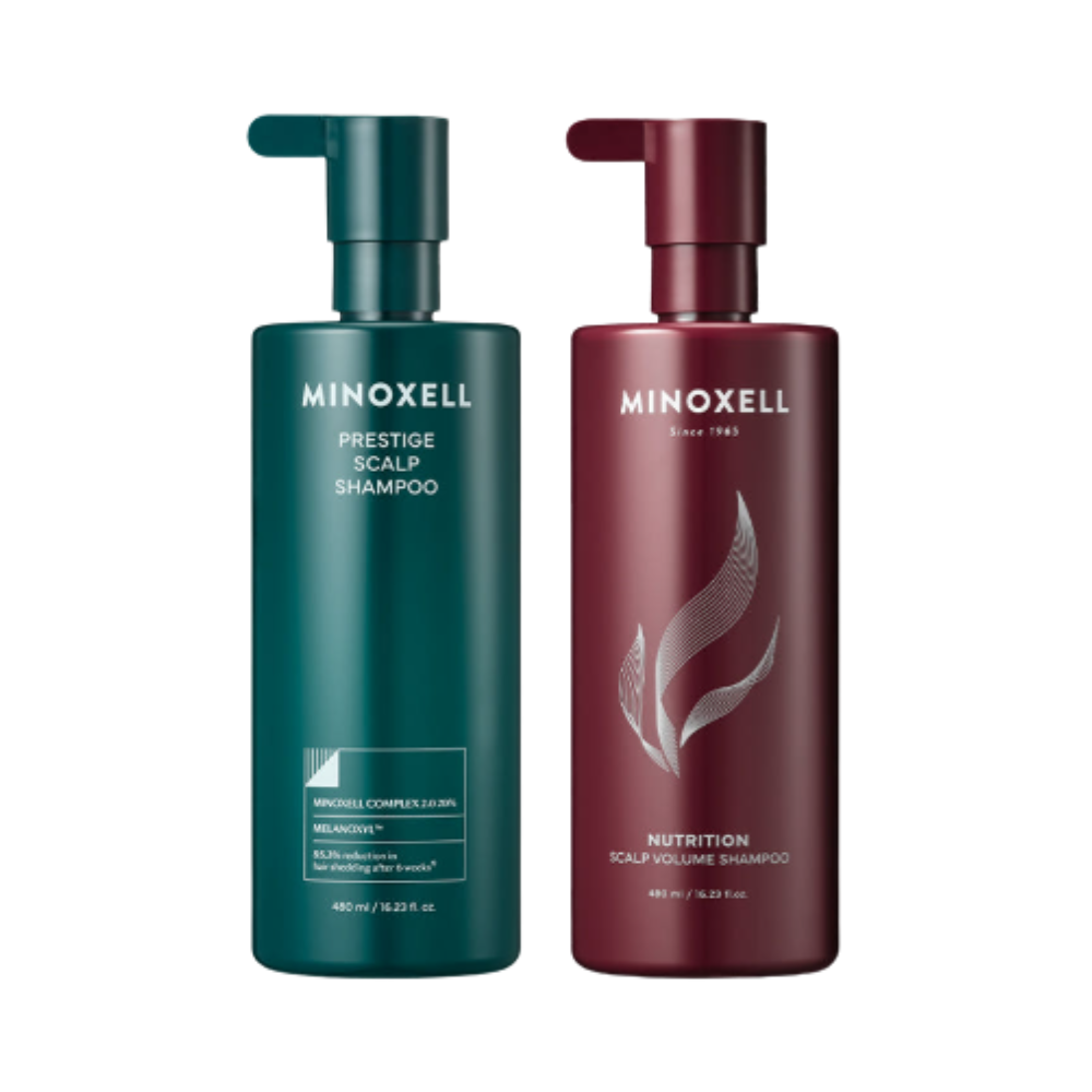 MINOXELL NUTRITION SCALP VOLUME SHAMPOO 480ml & PRESTIGE SCALP SHAMPOO 480ml