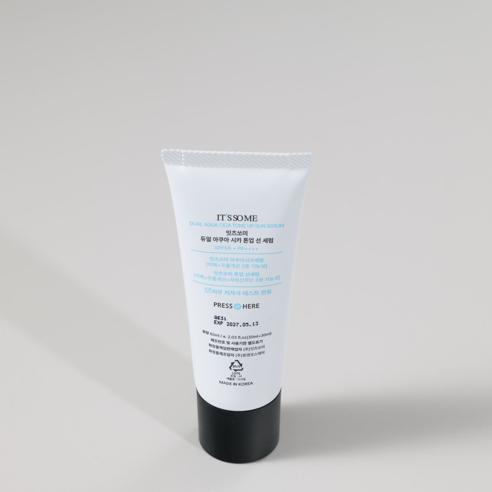IT'S SO ME Dual Aqua Cica Tone Up Sun Serum 60ml SPF50+ PA++++