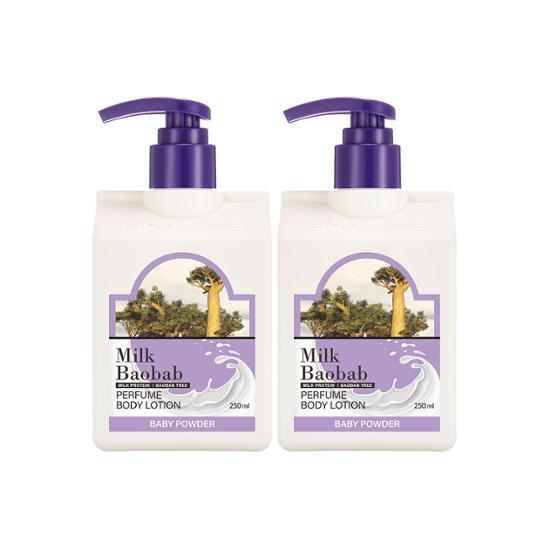 MILK BAOBAB perfume body lotion baby powder 250ml *2ea