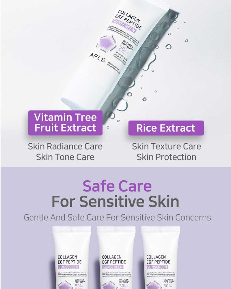 APLB Collagen EGF Peptide Sunscreen SPF50+ PA++++ 40ml