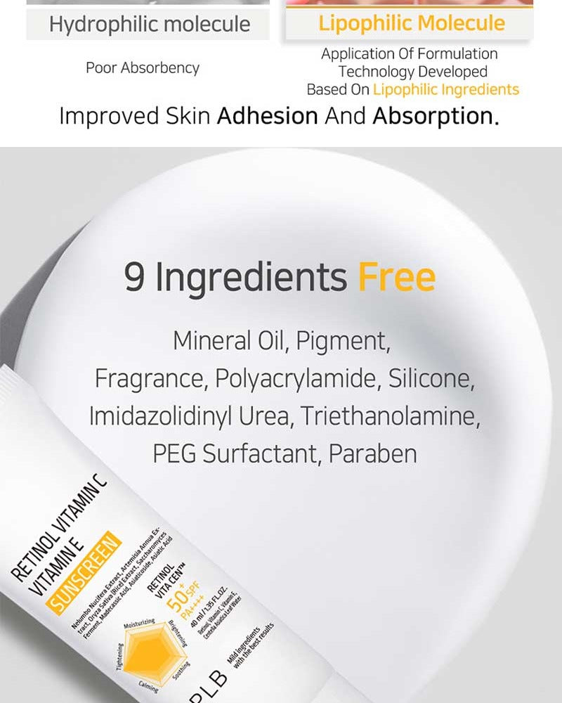 APLB Retinol Vitamin C Vitamin E Sunscreen 40ml