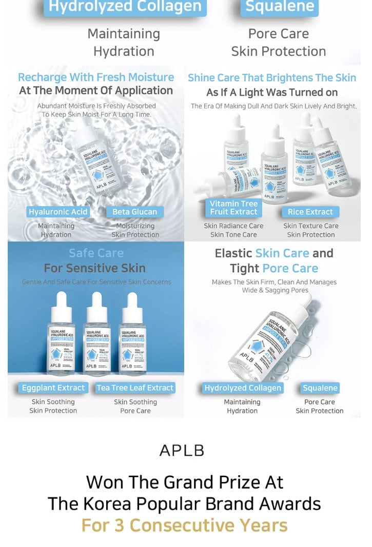APLB Squalane Hyaluronic Acid Ampoule Serum