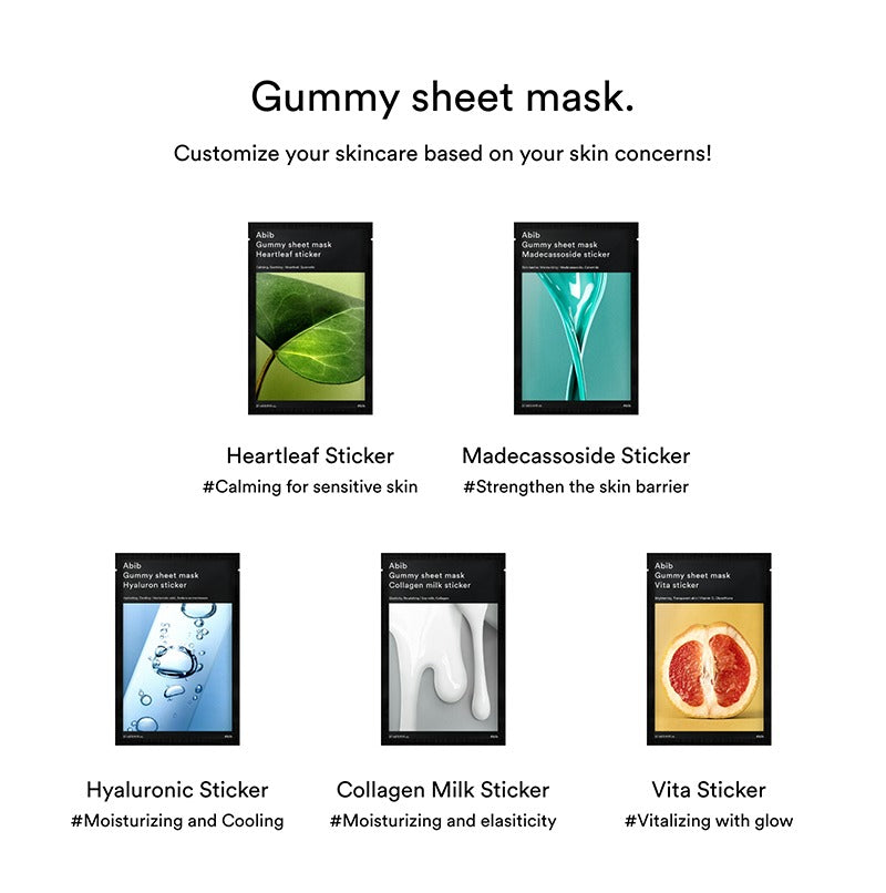 Abib Gummy Sheet Mask Madecassoside Sticker (10 Sheets)