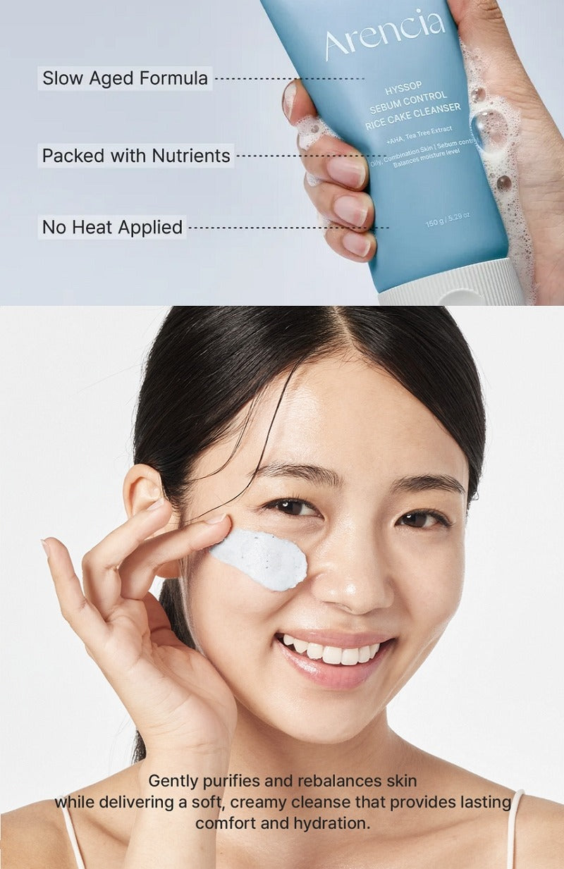 Arencia Hyssop Sebum Control Rice Cake Cleanser
