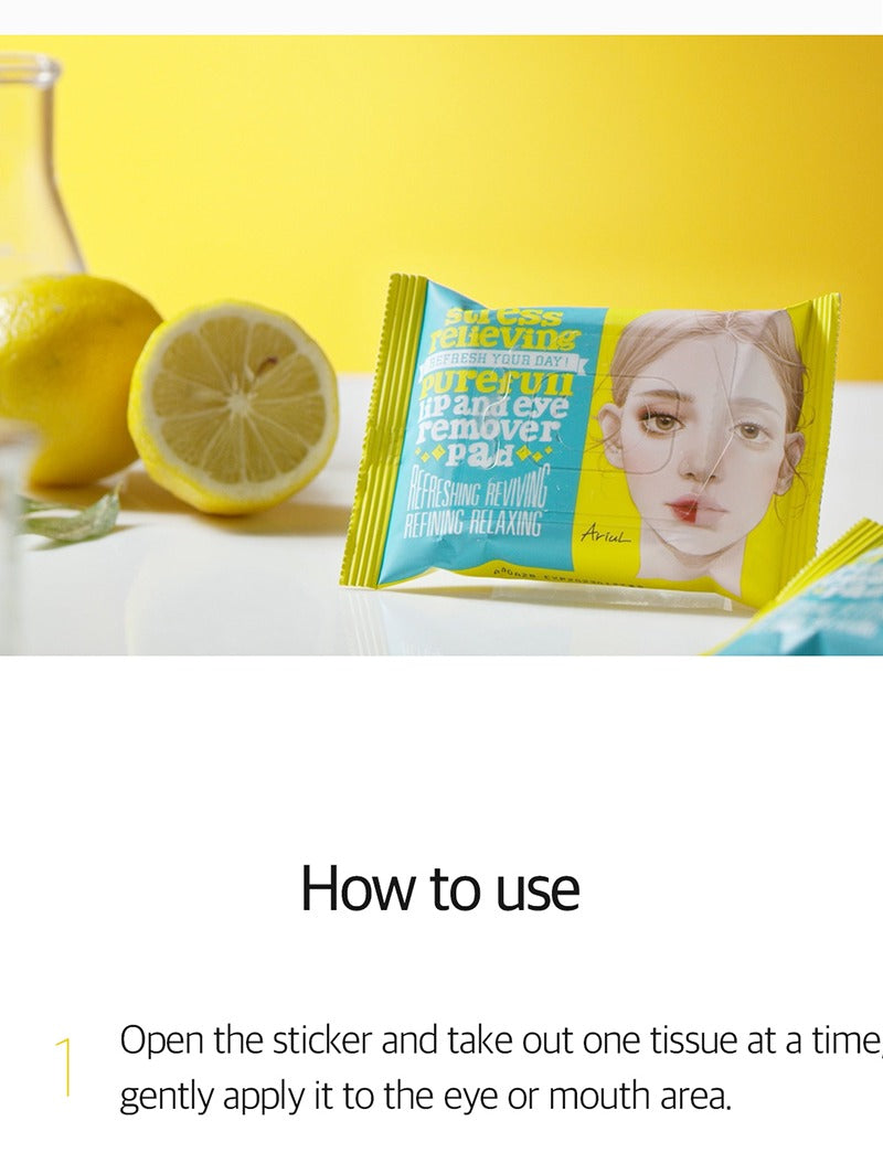Ariul Stress Relieving Purefull Lip & Eye Remover Pads