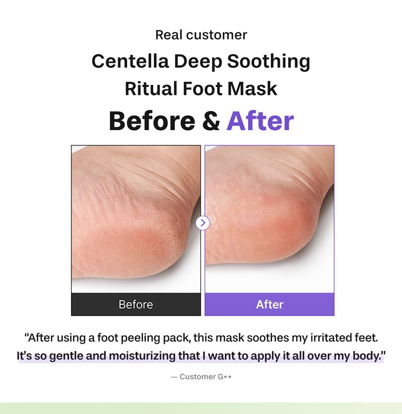 BAREN Centella Deep Soothing Ritual Foot Mask 6 Patches (3 Pairs)
