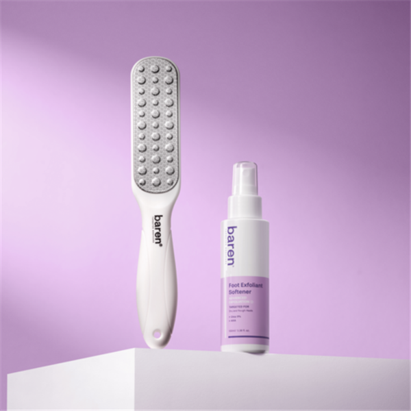 BAREN Foot Callus Eraser Home Set: Foot File & Peeling Foot Spray 1ea