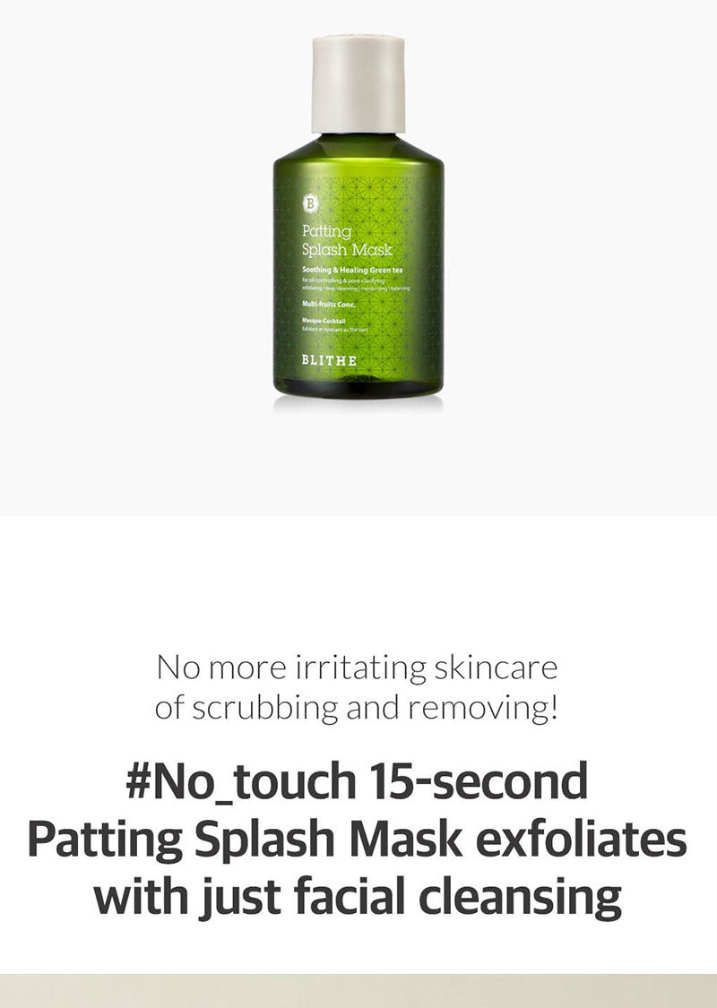 BLITHE Patting Splash Mask Soothing & Healing Green Tea 150ml