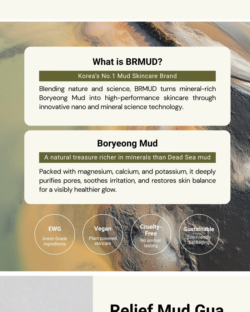BRMUD Relief Mud Gua Sha Mud Bar Soap 85g