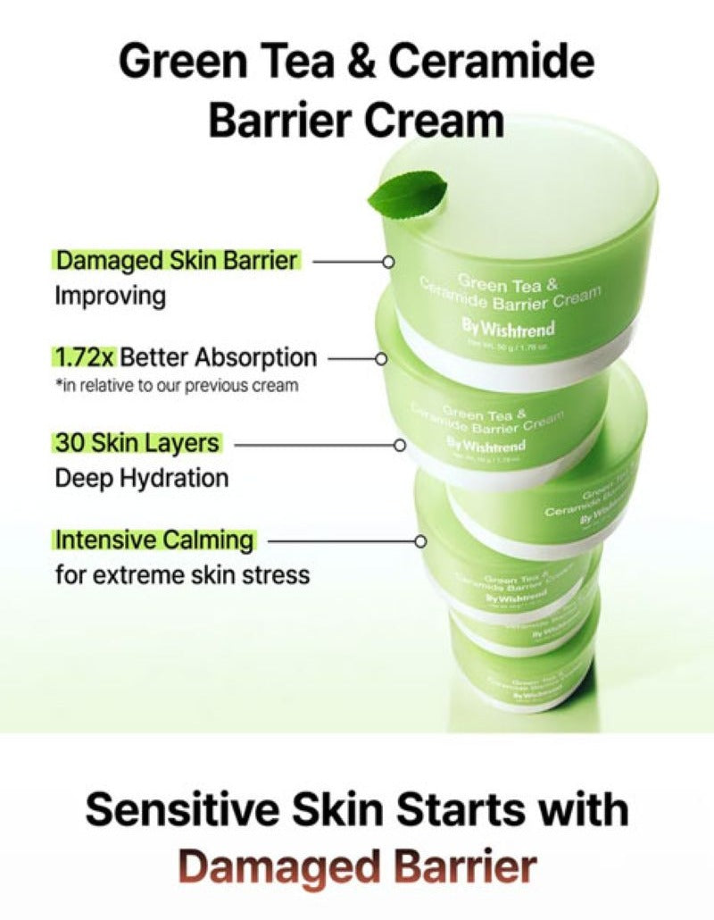 By Wishtrend Green Tea & Ceramide Barrier Cream 50g