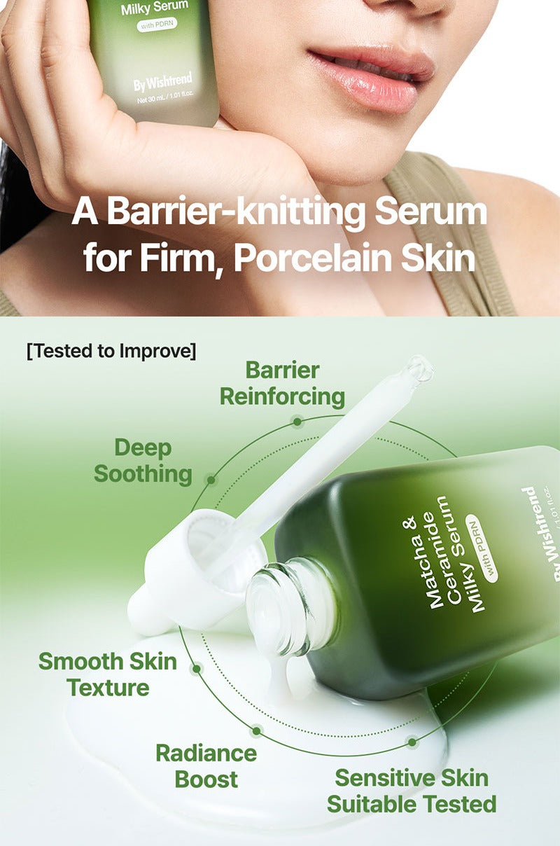 By Wishtrend Matcha & Ceramide Milky Serum 30ml