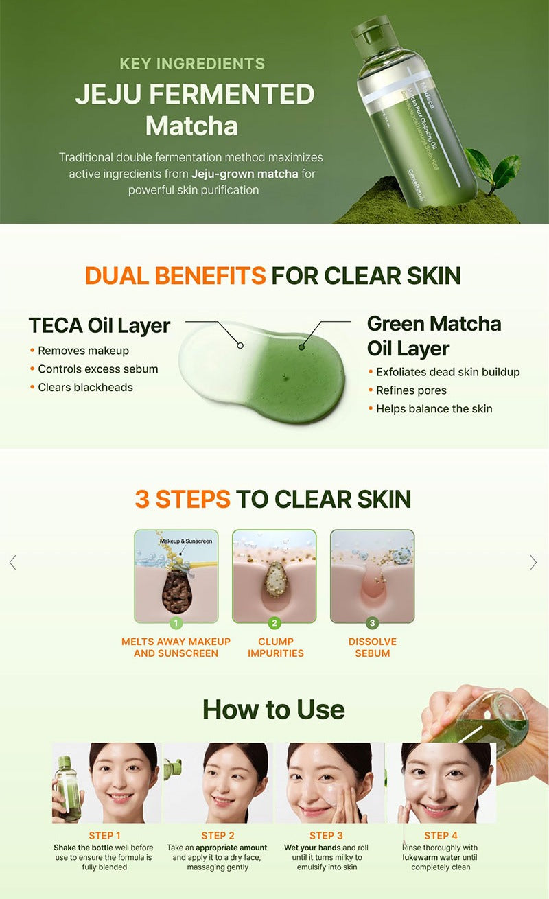 Centellian24 Madeca Matcha Pore Cleansing Oil 200ml