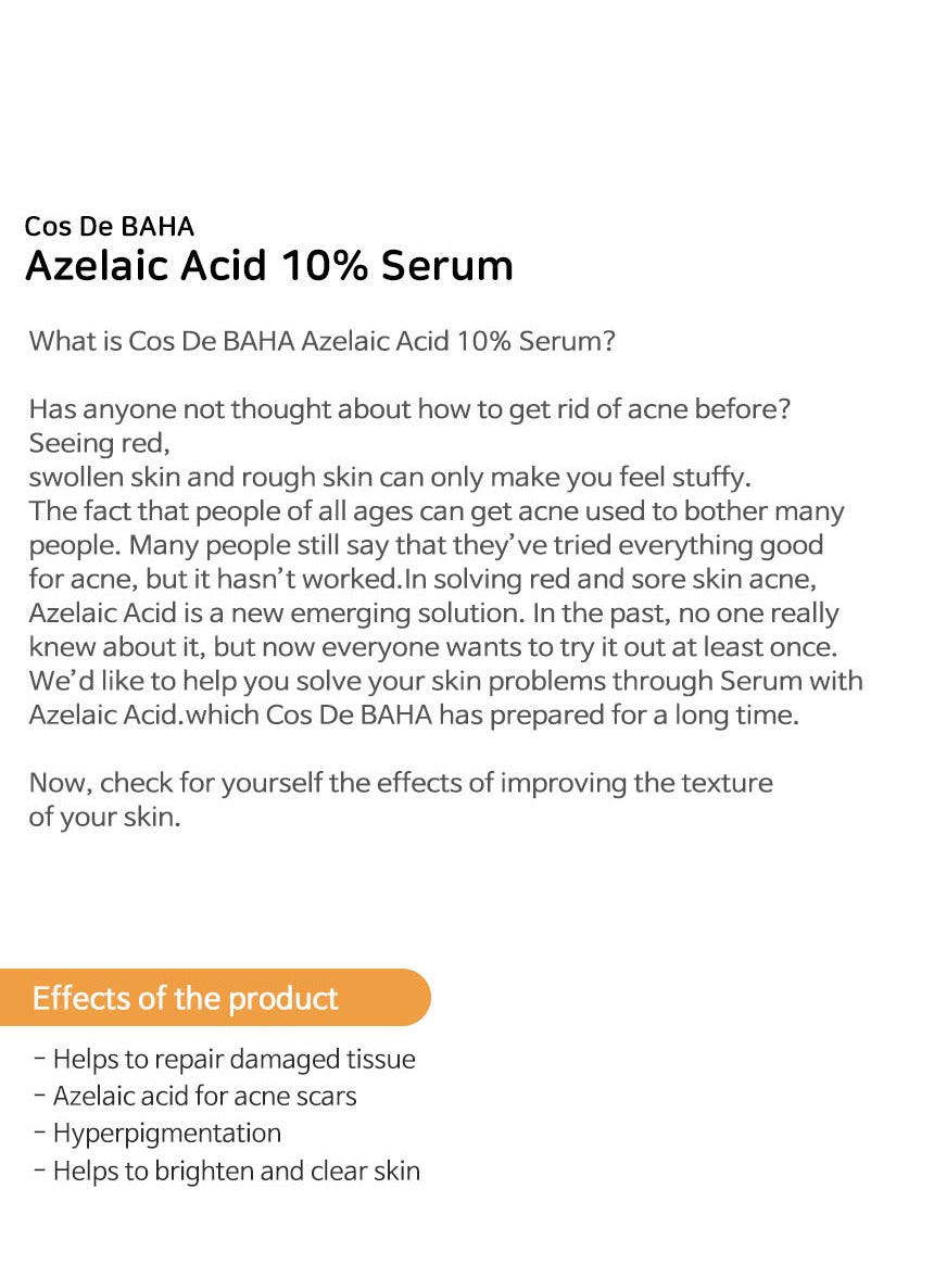 Cos De BAHA Azelaic Acid 10% Serum 30ml