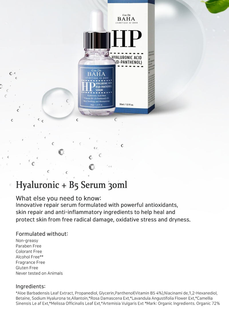 Cos De BAHA Hyaluronic + B5 Serum 30ml