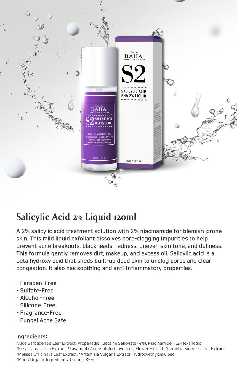 Cos De BAHA Salicylic Acid 2% Liquid 120ml