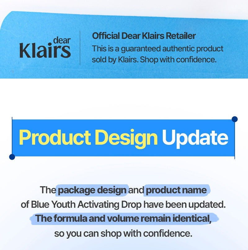 Dear, Klairs Blue Youth Activating Drop 50ml