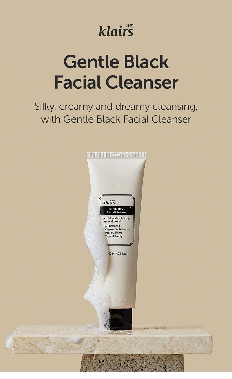 Dear, Klairs Gentle Black Facial Cleanser 140ml