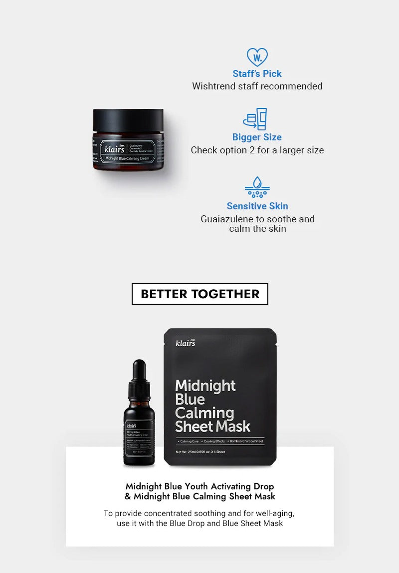Dear, Klairs Midnight Blue Calming Cream 30g