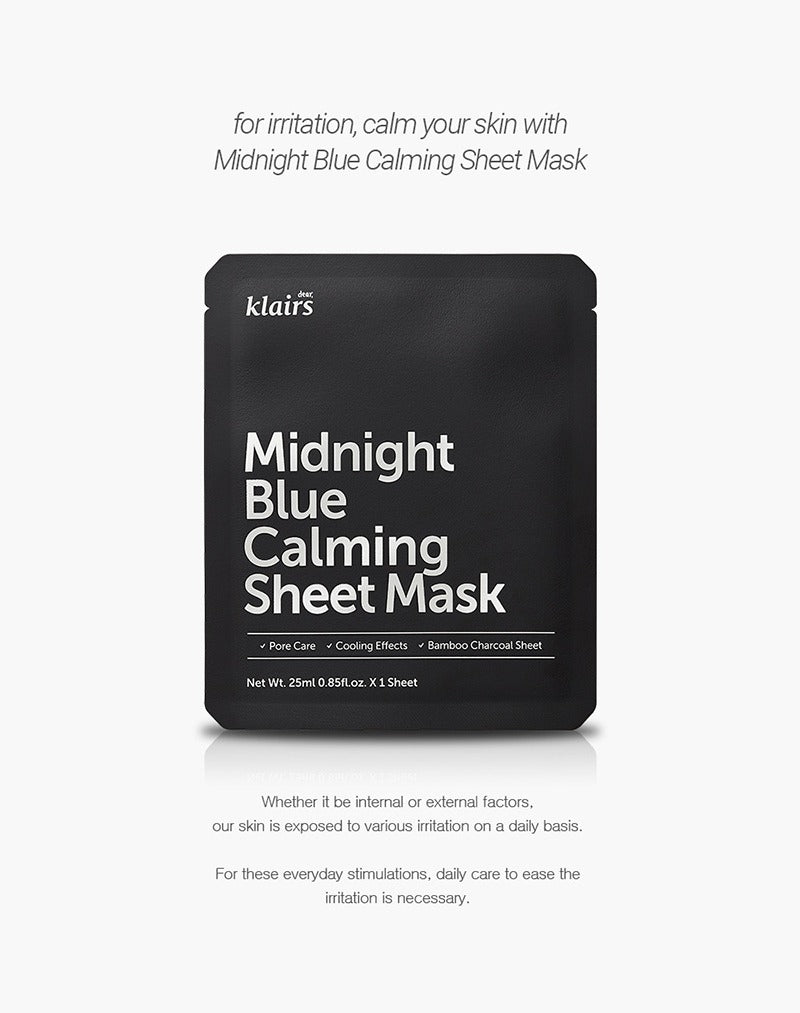Dear, Klairs Midnight Blue Calming Sheet Mask (10-pack)