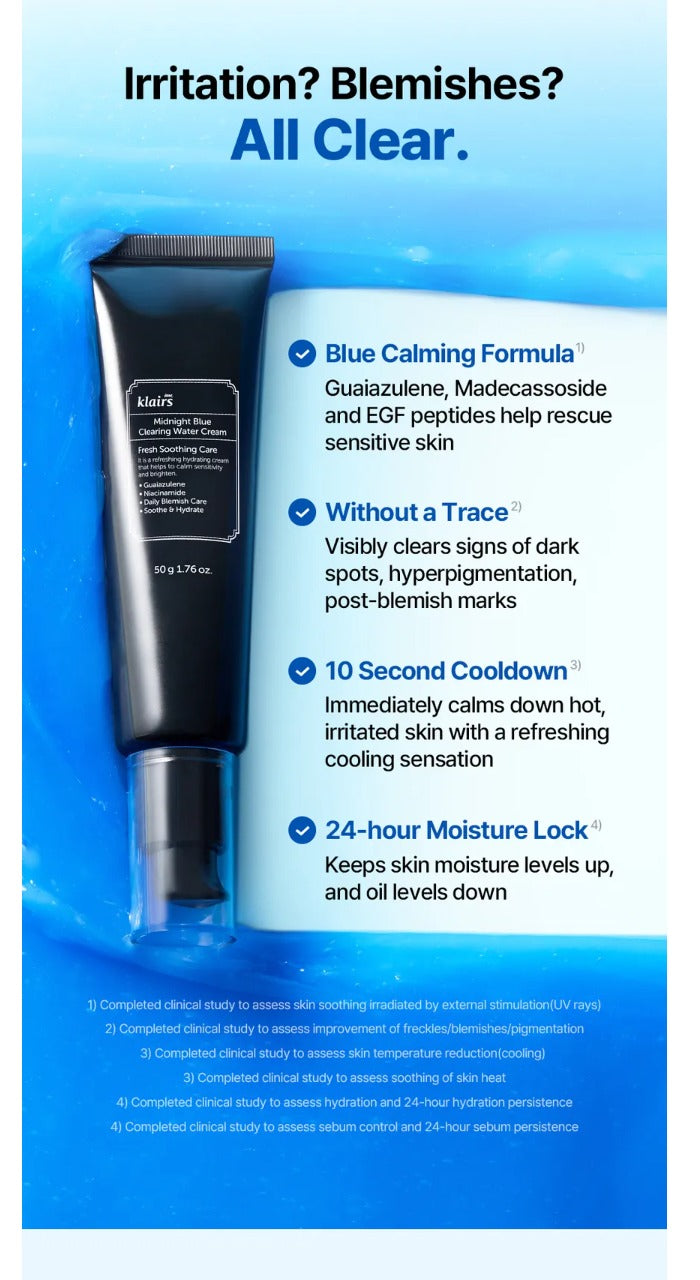 Dear, Klairs Midnight Blue Clearing Water Cream 50g