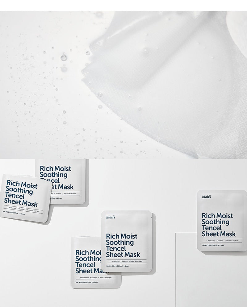 Dear, Klairs Rich Moist Soothing Tencel Sheet Mask (10 sheets)