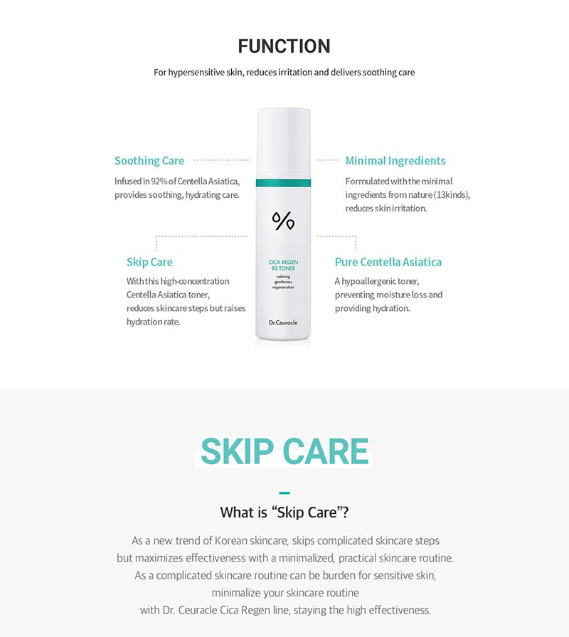 Dr.Ceuracle Cica Regen 92 Toner 120ml