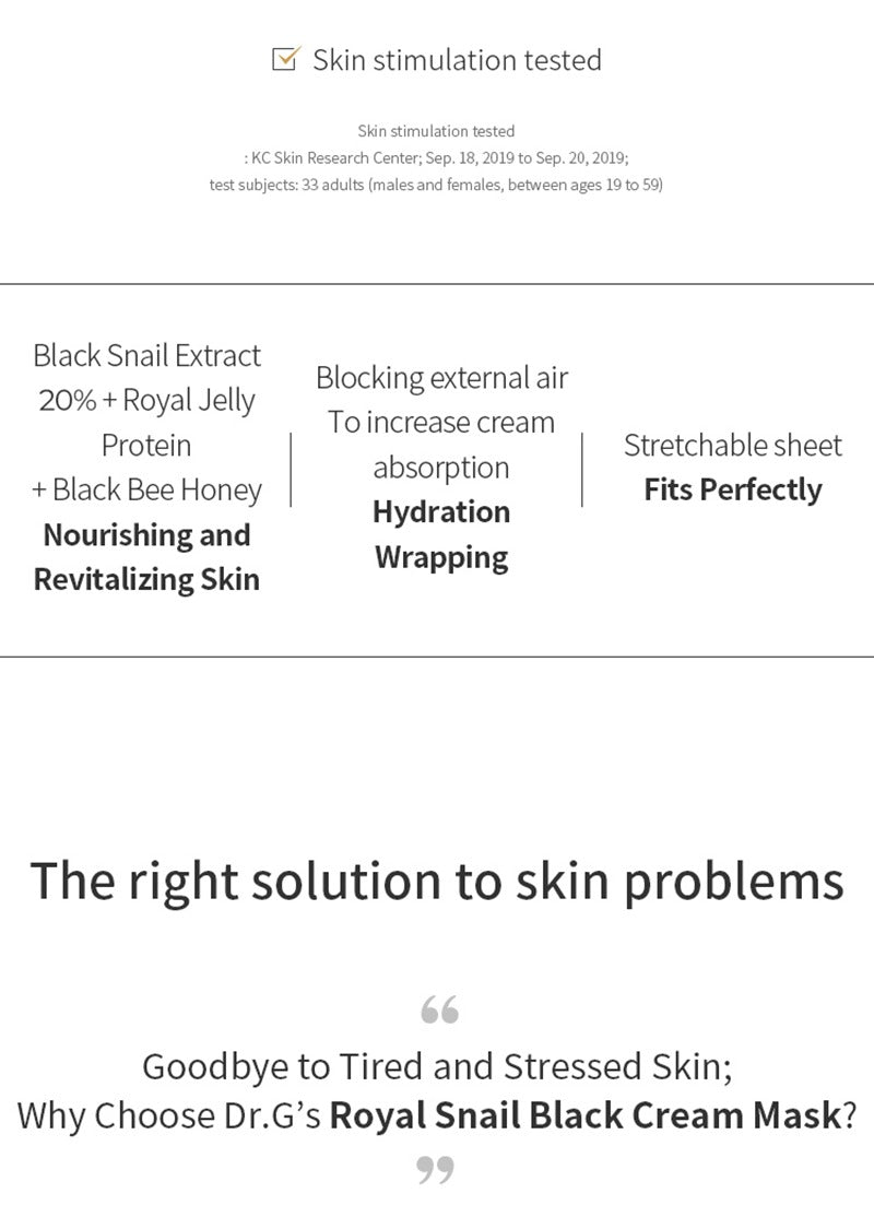 Dr.G Royal Black Snail Cream Mask 10ea