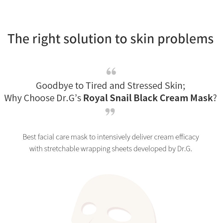 Dr.G Royal Black Snail Cream Mask (5 sheets)
