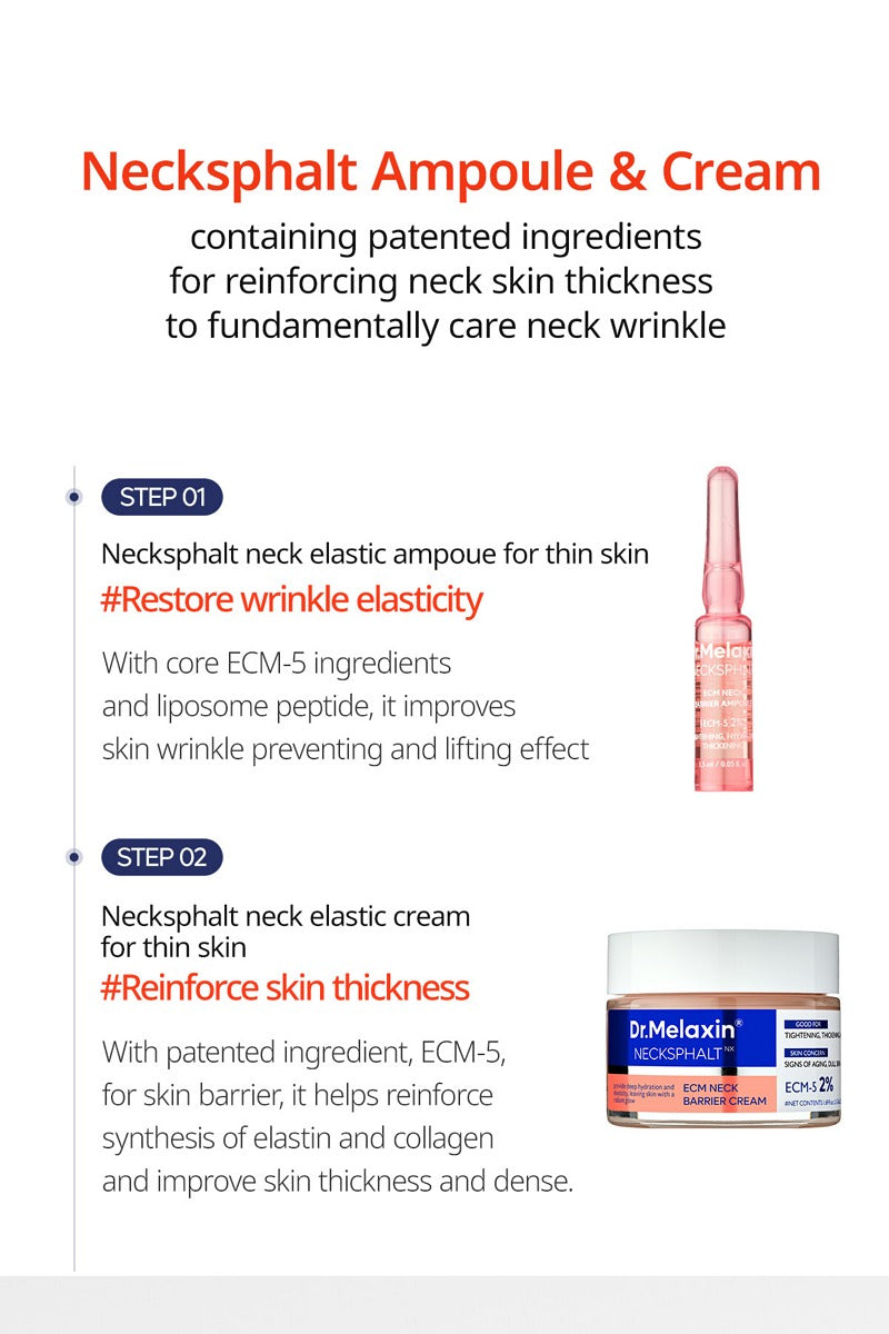 Dr.Melaxin Necksphalt ECM Neck Barrier Ampoule 1.5ml × 10 Vials