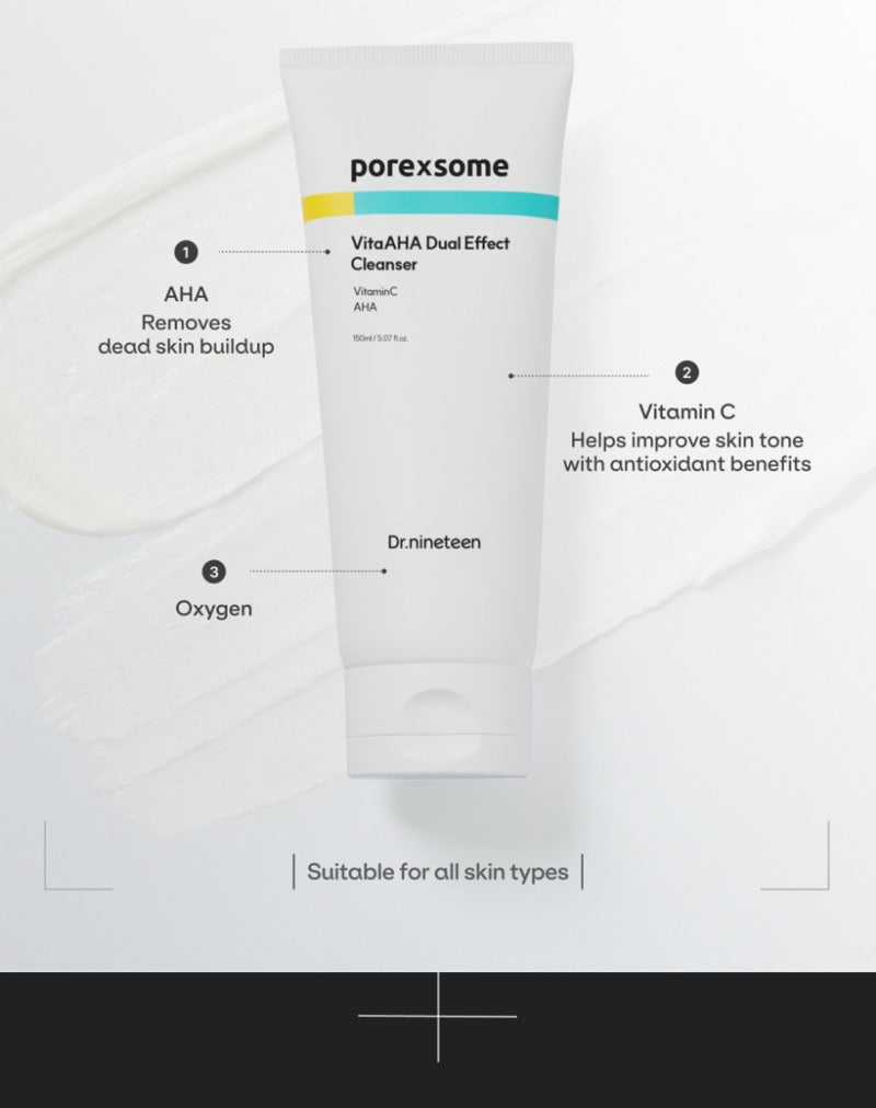 Dr. Nineteen PoreXsome VitaAHA Dual Effect Cleanser 150ml