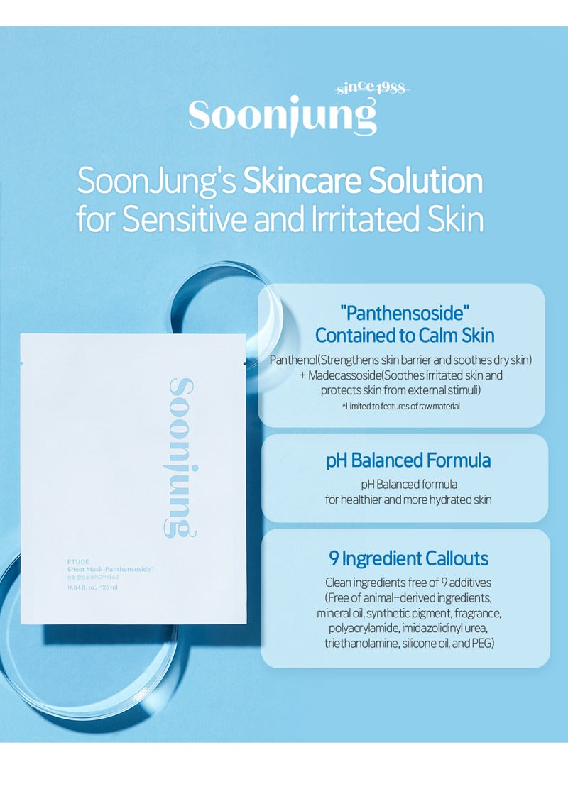 ETUDE Soonjung Sheet Mask Panthensoside 25ml (5 Sheets)