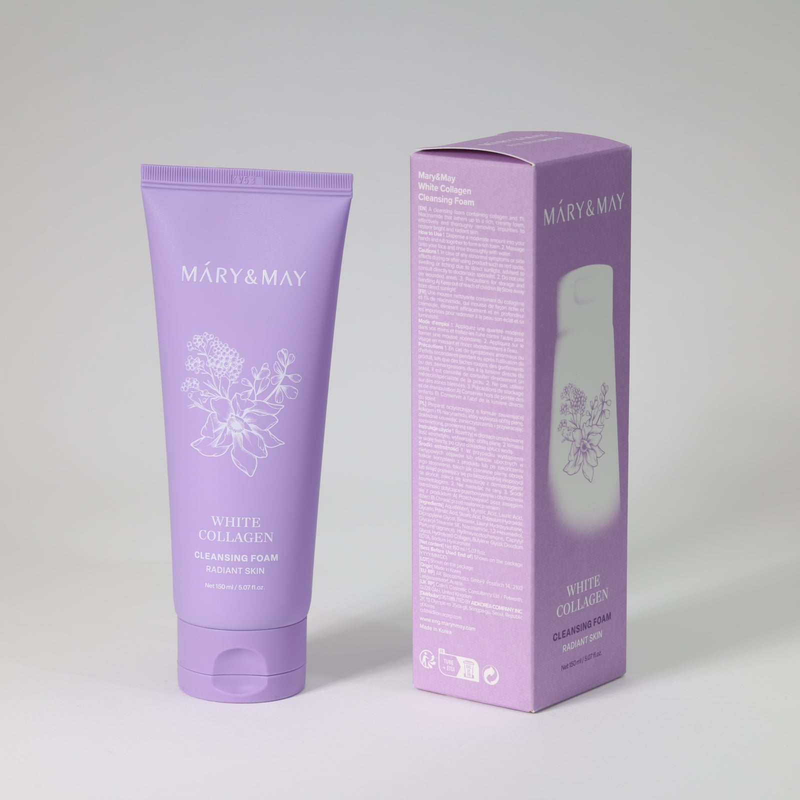 MARY & MAY White Collagen Cleansing Foam 150mL