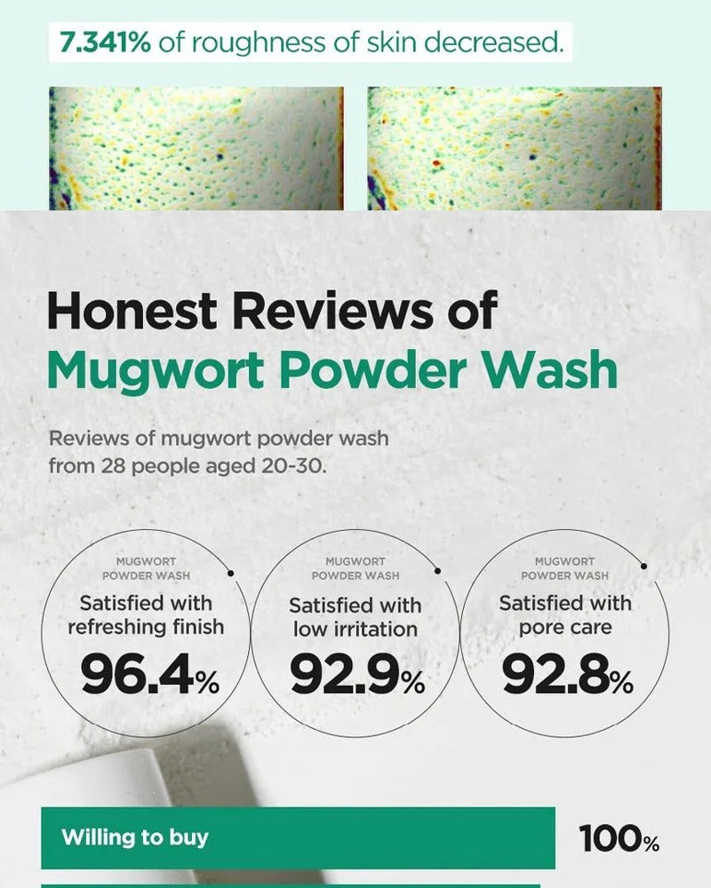 Isntree Mugwort Calming Powder Wash 15g