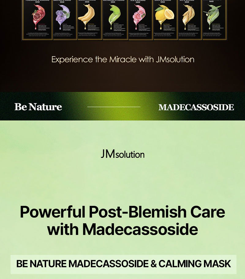 JMsolution Be Nature Madecassoside & Calming Mask (10 Sheets)