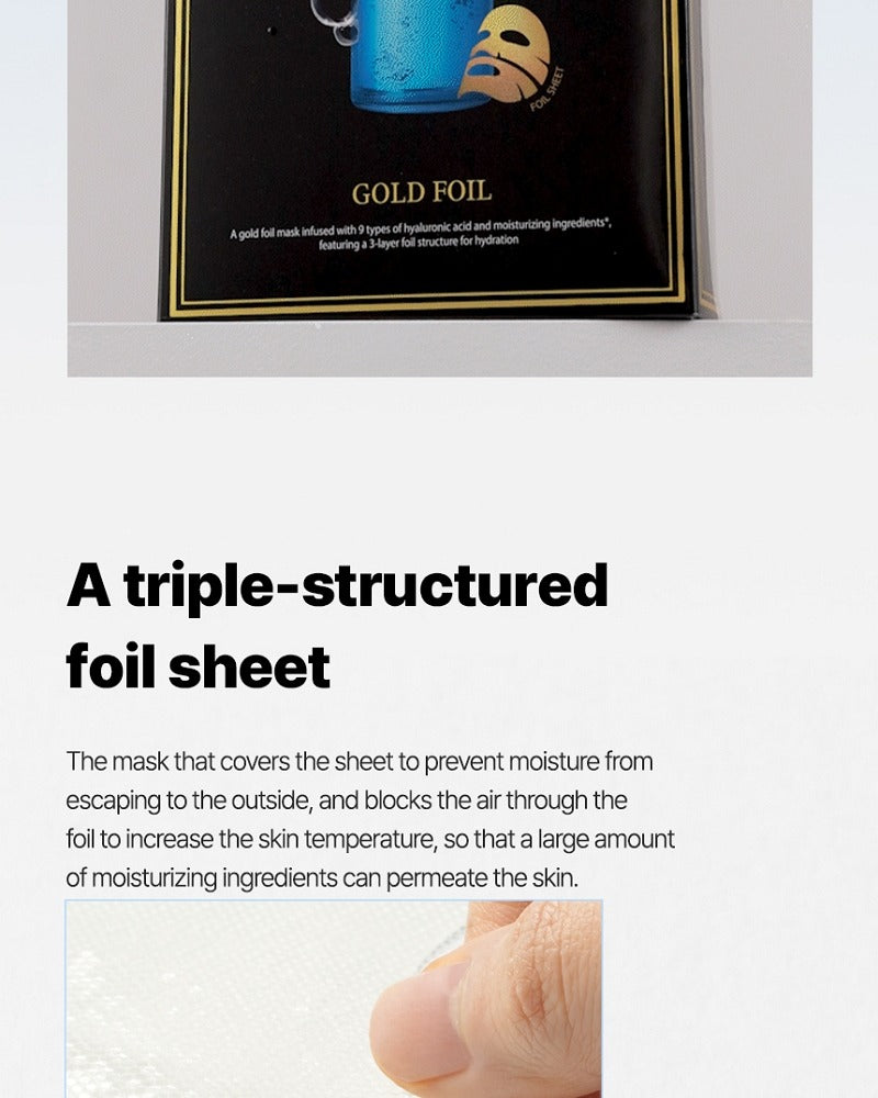 JMsolution H9 Hyaluronic Ampoule Gold Foil Mask (10 Sheets)