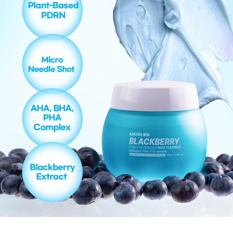 KIKIGLOW Blackberry PDRN V10 Needle Shot Pack Cleanser 100ml