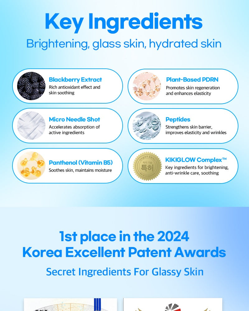KIKIGLOW Blackberry PDRN V10 Needle Shot Pack Cleanser 100ml