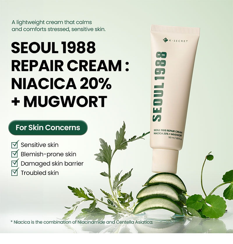 KSECRET Seoul 1988 Repair Cream: Niacica 20% + Mugwort 50ml