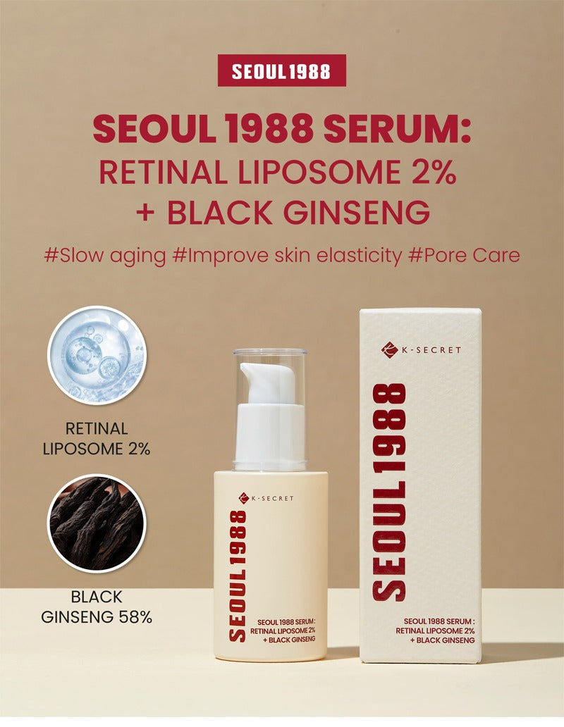 KSECRET Seoul 1988 Serum: Retinal Liposome 2% + Black Ginseng 30ml