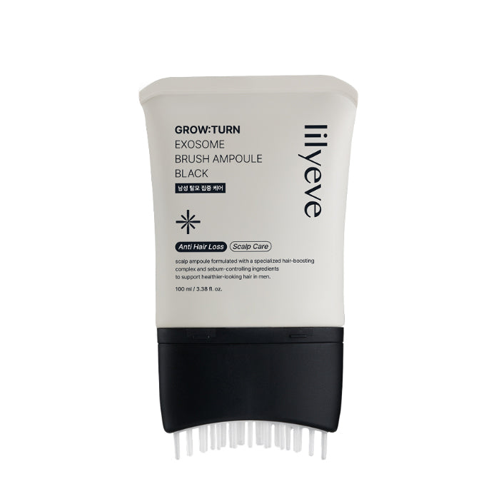 LILYEVE Grow:Turn Exosome Brush Ampoule Black for Men (100ml / 3.38 fl.oz.)