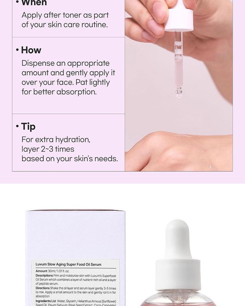 Luvum Slow Aging Super Food Oil Serum 30ml