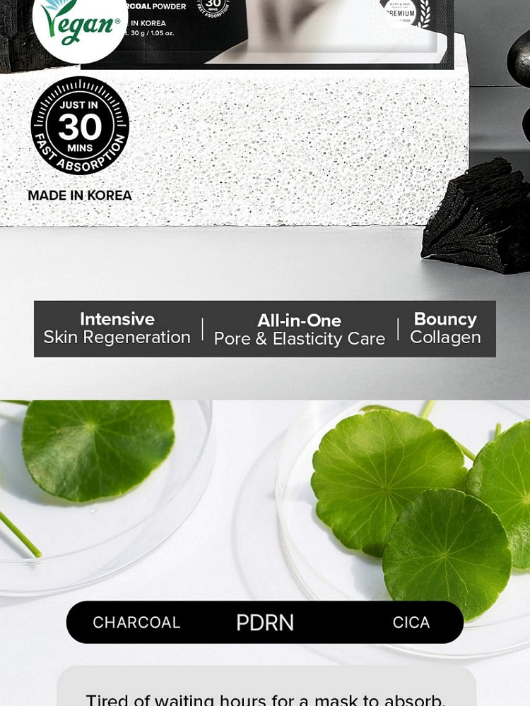 Mary&May Vegan Collagen Charcoal PDRN Mask 30g x 4