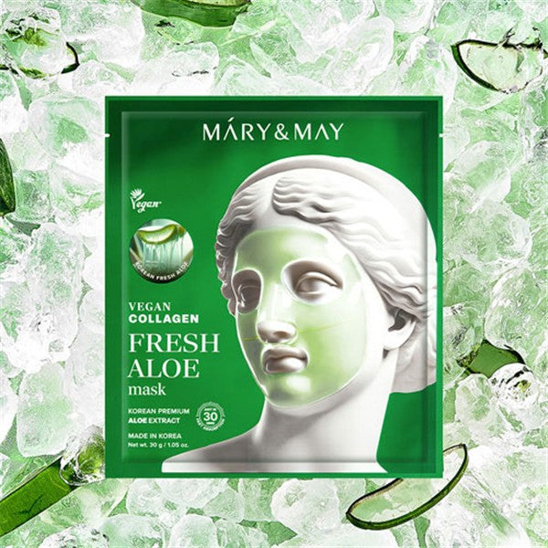Mary&May Vegan Collagen Fresh Aloe Mask 30g x 4
