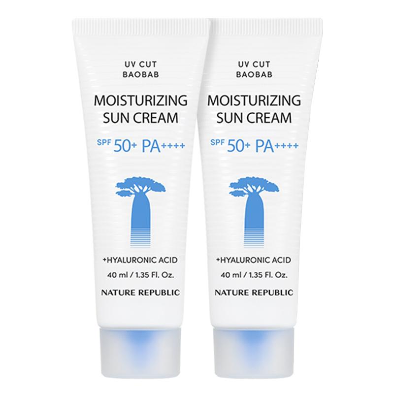 NATURE REPUBLIC UV Cut Baobab Moisturizing Sun Cream SPF50+ PA++++ 40ml*2EA