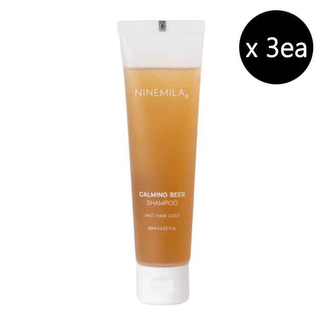 NINEMILA Calming Beer Shampoo (Tube) 60ml x 3ea