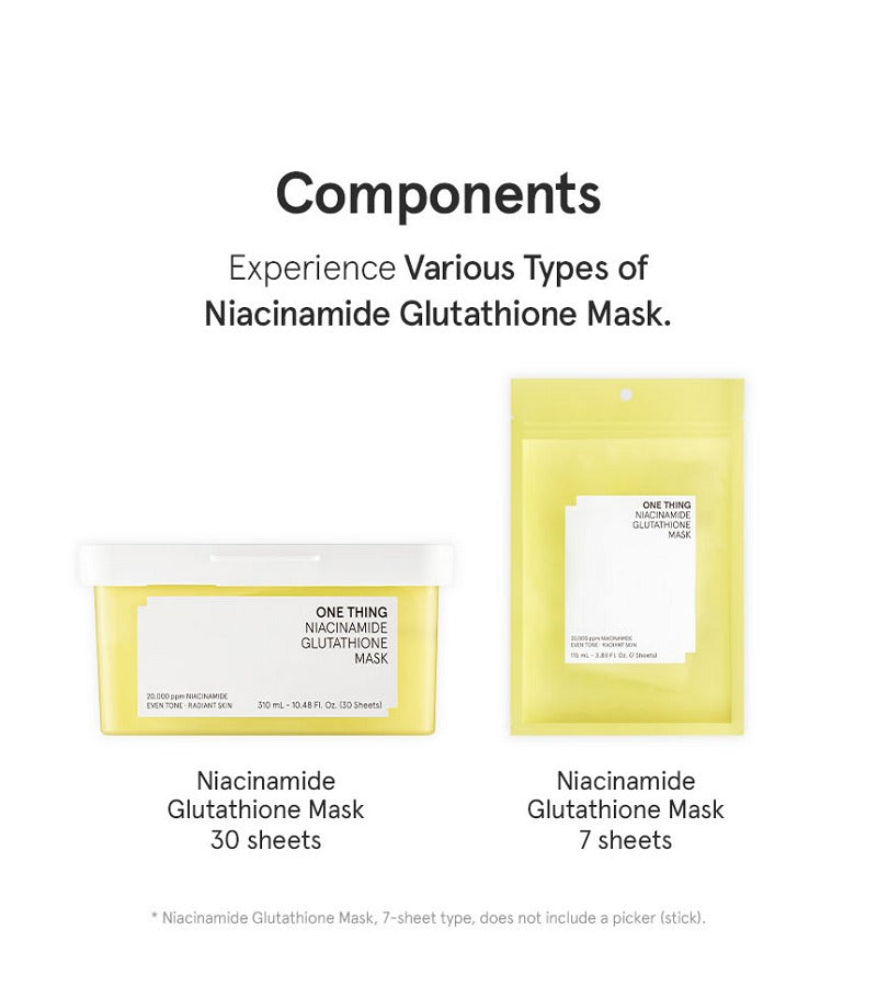 ONE THING Niacinamide Glutathione Mask 115ml (7 Sheets)