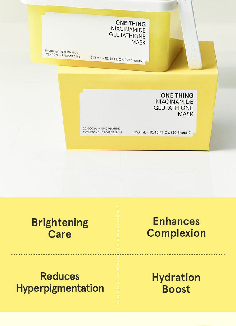 ONE THING Niacinamide Glutathione Mask 115ml (7 Sheets)