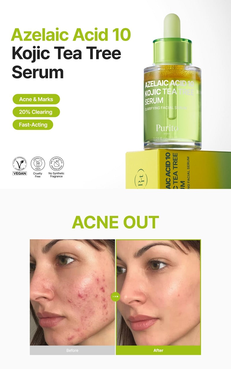 PURITO Azelaic Acid 10 Kojic Tea Tree Serum 30ml