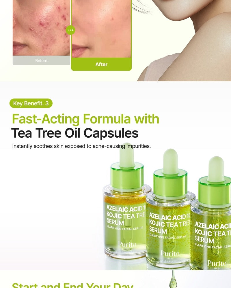 PURITO Azelaic Acid 10 Kojic Tea Tree Serum 30ml