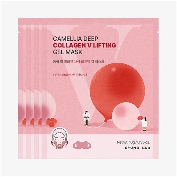 ROUND LAB Camellia Deep Collagen V Lifting Gel Mask (4 sheets)